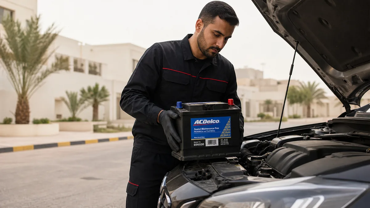 تبديل بطارية اسي ديلكو الكويت وتركيبها في موقع السيارة