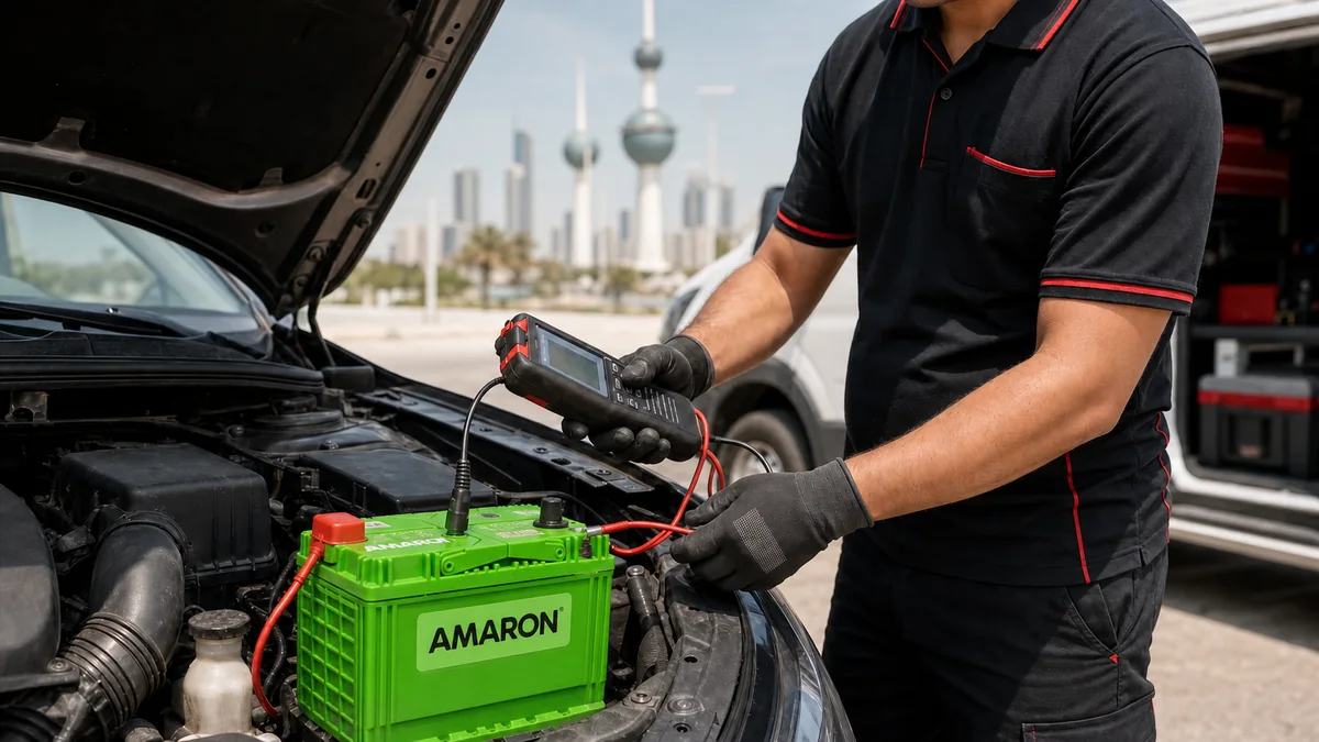 فحص بطارية امارون والدينمو قبل الاستبدال